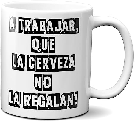 Planetacase - Taza desayuno frases graciosas - Cerámica - 330 mL - Apta para microondas y lavavajillas, 1 Unidad, 1 Color