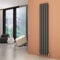 ELEGANT 1800 x 300mm Designer Vertical Radiator Anthracite Double Flat Panel Tall Upright Column Radiator