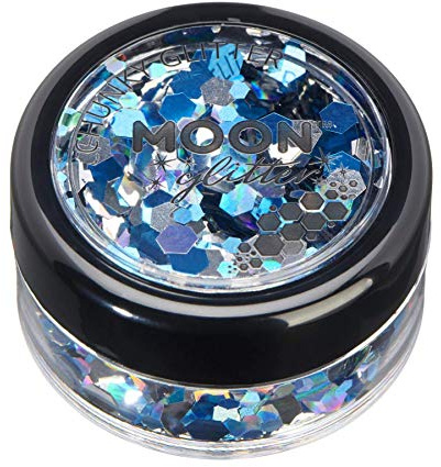 Mystic Chunky Glitter by Moon Glitter - Frozen - Cosmetic Festival Makeup Glitter for Face, Body, Nails, Hair, Lips - 3g
