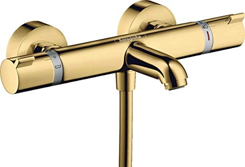 hansgrohe Ecostat Aufputz Wannenthermostat, für 2 Funktionen, Polished Gold Optic