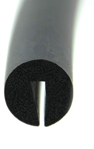 SMI-Fassungsprofil V11 für 2mm EPDM Moosgummi Schwarz widerstandsfähiger Kantenschutz für Scheiben, Fenster, Blech geschlitzte Rundschnur (3 m)