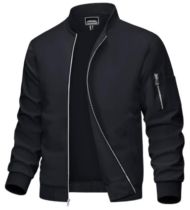 MAGCOMSEN Blouson Herren Jacke Leichte Bomberjacke Winddichte Übergangsjacke Freizeit Fliegerjacke mit Taschen
