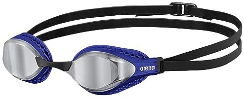 arena Airspeed Mirror Occhialini Nuoto da Gara Anti-Appannamento Unisex Adulto, Occhialini Piscina con Ampie Lenti, Protezione UV, 3 Ponti Nasali Intercambiabili, Guarnizioni Air Seals