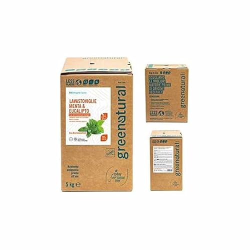GREENATURAL BAG 5 Kg Lavastoviglie Liquido MENTA & EUCALIPTO - ecobio