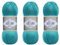 Alize Diva-Garn, Handstrickgarn, 100 % Mikrofaser, Acrylgarn, Alize Diva, Seideneffekt, Faden, Häkeln, Kunst, Spitze, Handwerk, Lot von 3 Knäueln, 400 g, 1300 m, Farbe (376 – Cyan)