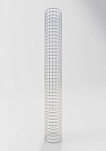 GABIONA Colonne à gabion ronde galvanisée à chaud, 27 cm de diamètre, 200 cm de hauteur, mailles 5 cm x 5 cm