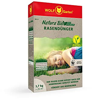 WOLF Garten - Natura Bio Rasendünger NR 1,7 für 25m²; Verpackung aus Recycling Graspapier