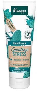 Kneipp Goodbye Stress Handcreme mit Wasserminzölen und Rosmarin, Entspannung und Wohlbefinden, feuchtigkeitsspendend, trockene Haut, 75 ml