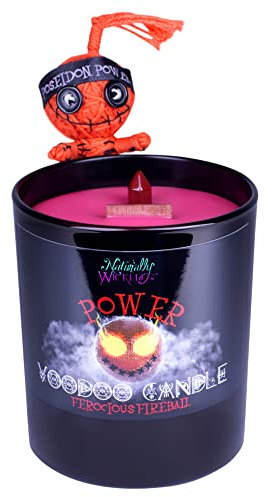 Naturally Wicked Voodoo Macht Kerze | Inc Voodoo Puppe & Kristallstab | Vegane Kristallzauberkerze