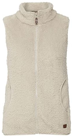 OXMO OXTheri Damen Weste Fleece Outdoor Weste mit Stehkragen Eingrifftaschen Reißverschluss Regular fit, Größe:XS, Farbe:Oyster Gray (141107)