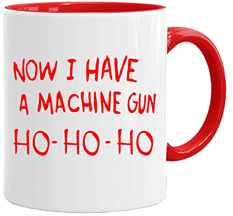 Acen Merchandise Weihnachtstasse mit englischer Aufschrift Now I Have a Machine Gun, HO HO HO – 325 ml