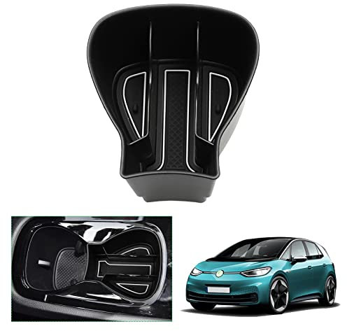 GAFAT 2020-2024 2025 V W ID3/ Cuprα Born Mittelkonsole Aufbewahrungsbox, ID.3 Armlehne Organizer Tray, Mittelarmlehne Handschuhfach für Wasserbecher, Kompatibel mit VW ID.3 Zubehör (Weiß)