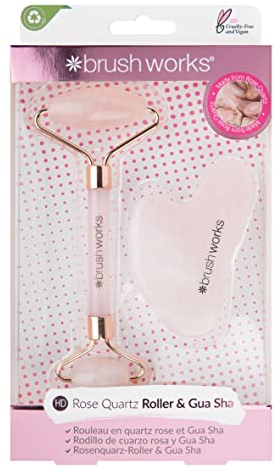 Brushworks Rullo al quarzo rosa & Gua Sha