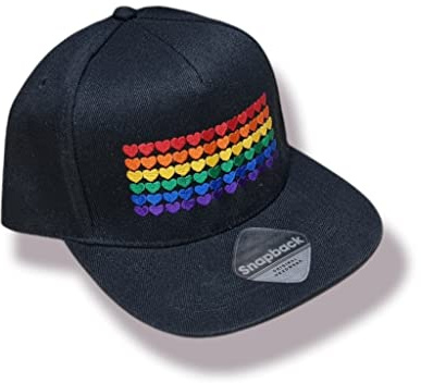Mützenfritze Hochwertig bestickte Snapback Cap Rainbowhearts. Ideal für CSD, Pride usw. Größenverstellbar
