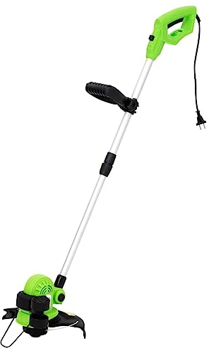 vidaXL Elektro Rasentrimmer mit Teleskopstiel Elektrischer Grasschneider Motorsense Trimmer Freischneider Kantenschneider 29cm 550W