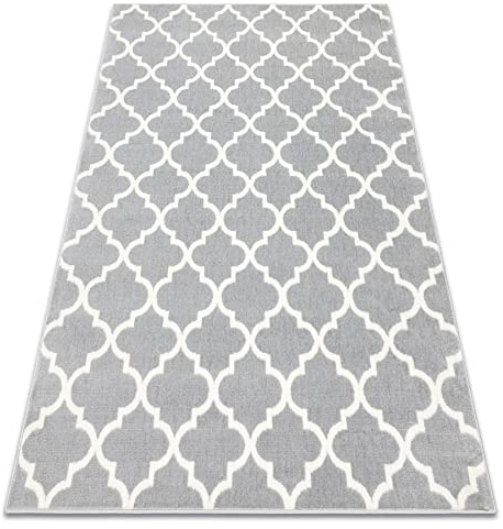 rugsx Teppich BCF Morad TRELIS Marokkanisches Spalier - hellgrau 120x170 cm