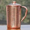 BishtHub Wasserkrug aus Kupfer, auslaufsicher, gehämmertes Design, 2 Liter
