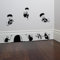PLIGREAT 22 Stück 3D Mouse Hole Wandtattoos ohne Ränder, lustige schwarze Banksy Style Wandtattoos für Wohnzimmer Spielzimmer Schlafzimmer Wanddekorationen Home Indoor Wall Art Decor