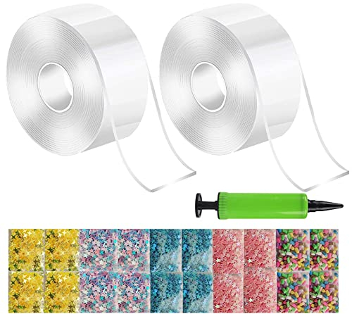 tinysiry Doppelseitig klebendes Nano-Tape, transparentes Nano-Tape Bubbles Wiederverwendbares Klebeband für Wand, Party, Teppich, Elastizität Nano-Glue-Spielzeug 2pcs