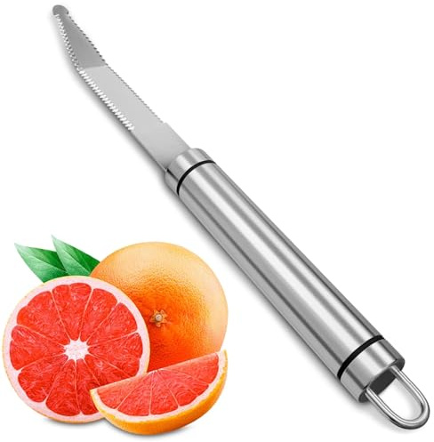 Grapefruit Knife Curved Serrated Double Blade – Stainless Steel Citrus Fruit Cutter & Peeler with Ergonomic Handle, Dishwasher Safe | Kitchen Gadget for Clean Grapefruit, Orange, Lemon & Citrus Prep