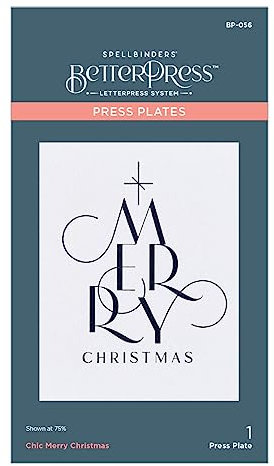 Spellbinders Chic Merry Christmas Press Plate from The BetterPress Christmas Collection