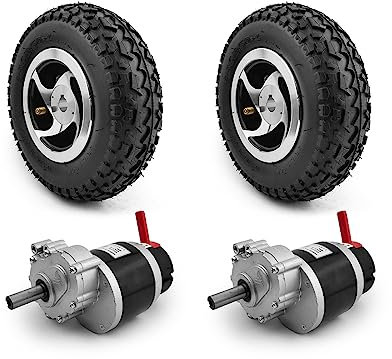 Dual 9 Zoll Rad 24V 700W Garten Elektrowerkzeug Rasenmäher Brushed Gear Motor Kit mit E-Brake Hebel (Max 5kph, no Controller)