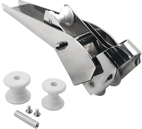 YANYUCB Bogen Ankerrolle mit schwenkbarer Dual-Rolle Edelstahl 316 für 7,5 kg - 15,0 kg Anker Schwenkkopf Bogenrollen für Boote (schräger Boden)