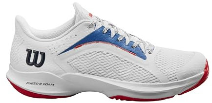 Wilson Herren Hurakn 2.0 Tennis Shoe, White/Deja Vu Blue Red, 42 2/3 EU