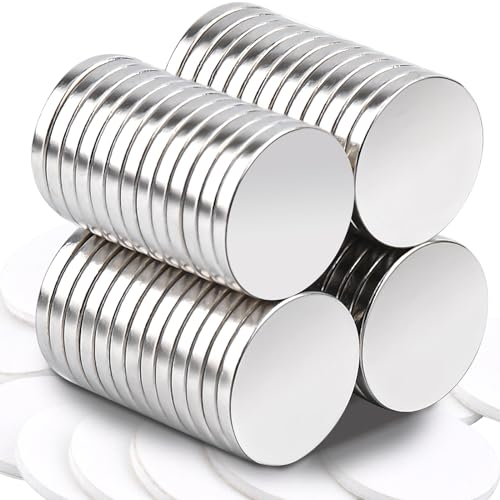 52 Pcs Round Strong Magnets, 8 mm x 1 mm with Adhesive Mini Magnets for Fridge, Small Craft Magnets Small Magnets Whiteboard Magnets, Neodymium Magnets Strong for Photos, Tools, DIY, Arts