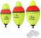 PATIKIL 1oz,2.1oz 3.5oz Beleuchtete Angeln Rutschen Bobber mit Batterie 3 Pack Eva Beleuchtung Angeln Schwimmer für Nachtangeln Gelb
