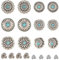 PandaHall 12 Sets Schraubnieten Ledernieten Flache Runde Nietknopf Dekoration Nieten für Geldbörse Handtasche Schuhe Leder Handwerk Kleidung Gürtel
