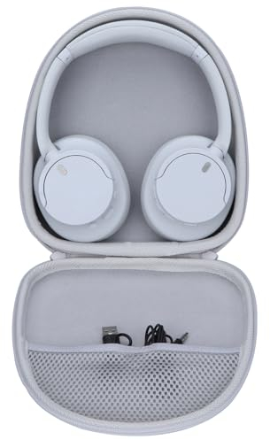Lebakort Hard Case Compatible with Sony WH-CH720N WH-CH520 WH-CH510 WH-CH710N XB900N XB700N WH-CH700N WH-910N Noise Canceling Wireless Headphones (Off White Case)