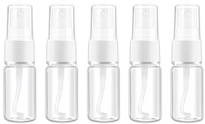 BHIPKOT 5 pièces de petites bouteilles de pulvérisation en plastique 20ml Transparent Vide Fin brouillard Bouteille de pulvérisation en plastique pour liquide cosmétique nettoyage soins du corps