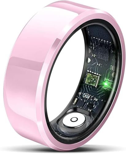 Fitness Tracker with APP,Wearable Fitness Sleep Heart Rate Tracker Ring with Charging Compartment,Smart Ring for Men Women,Pink,11(20.6mm)