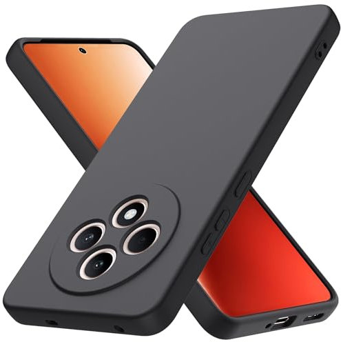 Byvuwiay Funda para OPPO Reno 12F / Reno 12 FS 5G, Silicona Líquida Silicona Ultra Protectora Antichoque Case para OPPO Reno 12F / Reno 12 FS 5G - Negro