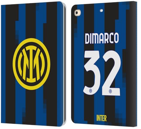 Head Case Designs Licenza Ufficiale Inter Milan Federico Dimarco 2023/24 Giocatori Home Kit Custodia Portafoglio in Pelle Compatibile con Apple iPad 9.7 2017 / iPad 9.7 2018