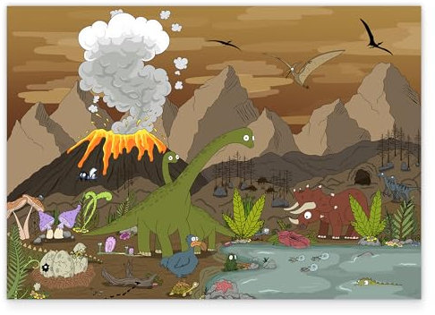 Printistico Poster A4 Vor unserer Zeit - Dekoration für ein Dino-Kinderzimmer by Lina D.