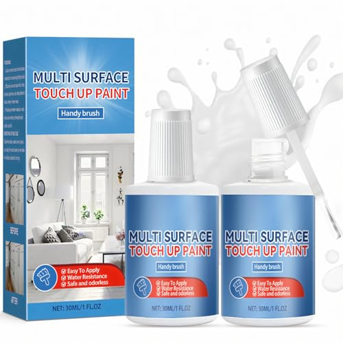 Allony Fliesenlack Emaille Reparaturset, Badewannenlack Weiß, Emaille Lack für Fliesen Waschbecken Keramik Reparatur kleiner Defekte und Kratzer Weiß-2er-Pack
