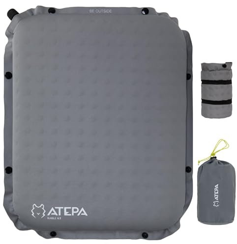 ATEPA Sitzkissen Outdoor Aufblasbar Sitzkissen Stuhl Ultraleicht Selbstaufblasende Stadion Sitzkissen Bank Wasserdicht Sitzunterlage Outdoor Kajak Sitzkissen Boden, Tragbares Sitzkissen,Fischerboot