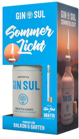 Gin Sul Geschenkset – 1 × 0,5 l Distilled Dry Gin made in Hamburg 43% Vol. mit DIY-Öllampenset – Perfekt für Gin-Liebhaber & als Geschenk - Das Sommerlicht für Balkon & Garten