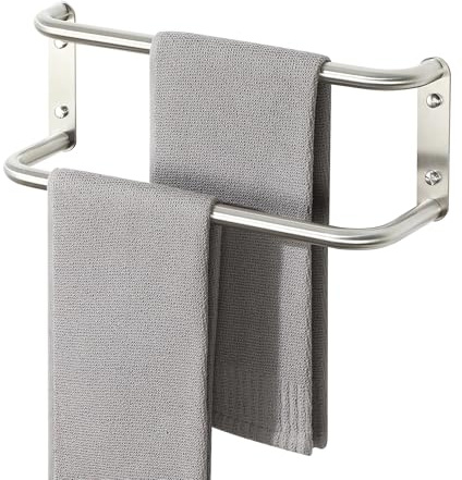 Mooche Porte Serviettes Longueur 41.5 CM Salle de Bain, Brossé | Barre Porte Serviette Mural Porte-Serviettes, en Acier Inoxydable, Fixation Murale à Cuisine ou Douche