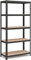 Bricodem Scaffale in Metallo Zincato e MDF Per Carichi Pesanti Portata 875 kg Con 5 Ripiani Regolabili da 175 kg Per Garage, Magazzini, Cantine 180x90x40 cm (Nero)