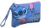 CARTOON Pochette mare Stitch con cuore Disney beauty case effetto denim con laccetto e chiusura a zip organizer borsa a mano