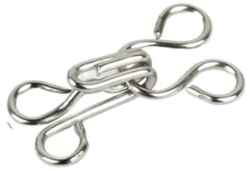 GOXQIT 150 Sets Metallschnallen Rock Hemdkragen Unsichtbarer Haken Hosenbund Verstellbare Schnalle Hosen Unterwäsche Verschluss Zubehör für Kleidung(Silver)