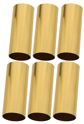 SHINEOFI 6 Manicotti Portalampada in Metallo E14 Dorati per Lampadari a Sospensione e Candelabri Copertura per Tubi di Candela Diametro 25Mm Lunghezza 60Mm Accessori per Lampade da