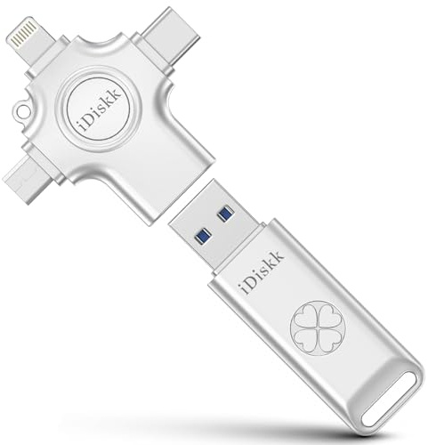 iDiskk Photo&Video Storage USB Memory Stick: Auto Backup 128GB USB 3.0 Flash Drive for iPhone or iPad or Android,Free up your storage space,Zinc Alloy