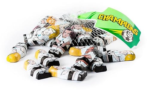OYOY | 500g Schokoladen Fussballspieler | Milchschokolade mit Milchcremefüllung | Ca 75 einzeln verpackte Figuren | Süßigkeiten für Kindergeburtstag Gastgeschenke Candybar & Fussball Party