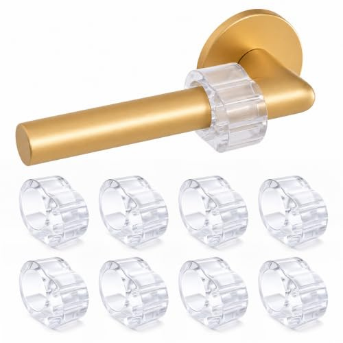 Merzio 8 Pack Clear Door Handle Protectors, Flexible PVC Wall Protector Door Stoppers for Walls, Transparent Door Knob Bumper Guard to Prevent Wall Damage and Reduce Noise