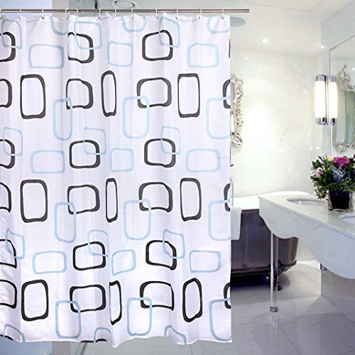 Duschvorhang Wasserabweisender Stoff 180 x 220 CM, Asnlove Polyester Duschvorhang Hochwertige Qualität Verstärktem Saum Waschbarer Textil Duschvorhang für Badezimmer 180 x 220 CM mit Duschvorhangringe