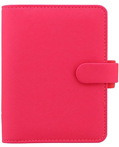Filofax Pocket Saffiano fluro pink organiser
